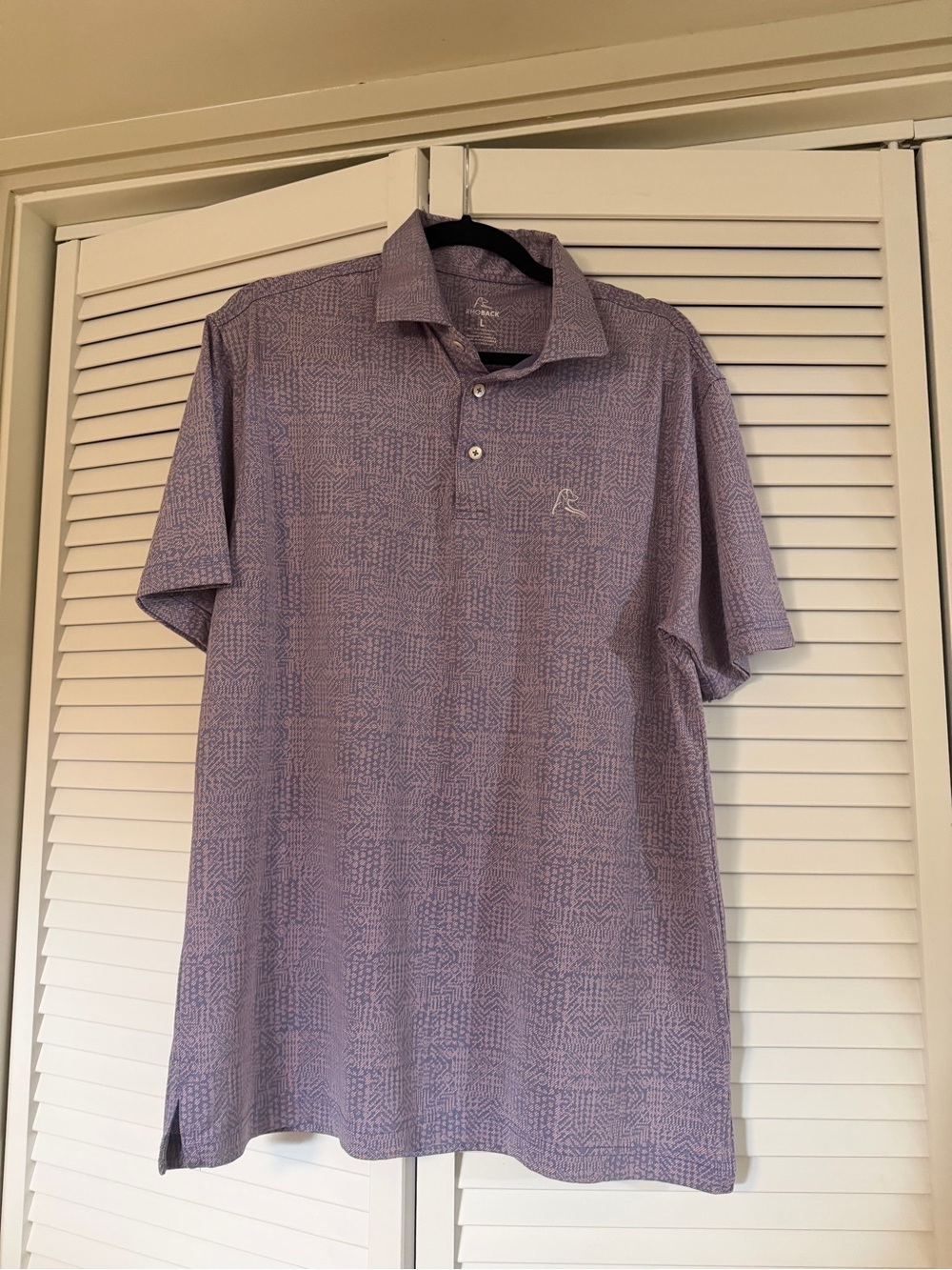 Rhoback Men's Short Sleeve Polo in Lavender Pattern
